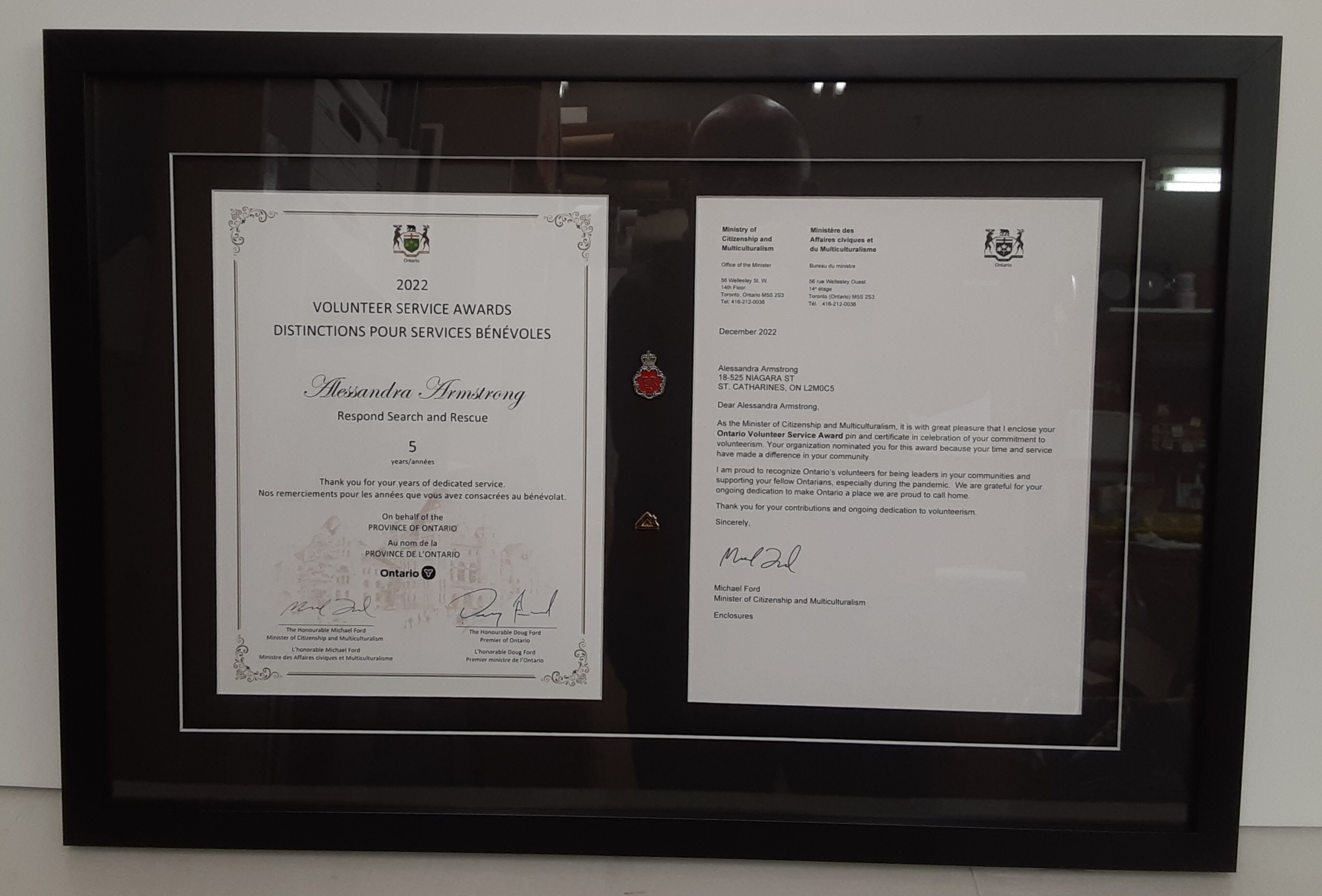 Diploma framing double with pins Diploma framing double with pins