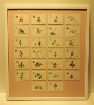  Alphabet Flash Cards framed