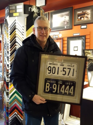  Kevin with his framed license plates