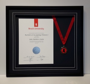  Brock Diploma & Medal Framing