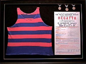  Custom framed Henley Regatta T-shirt, Medals & Poster