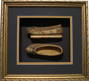  Shadow box framed unique shoes!