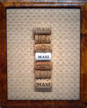  A framed collection of wine corks