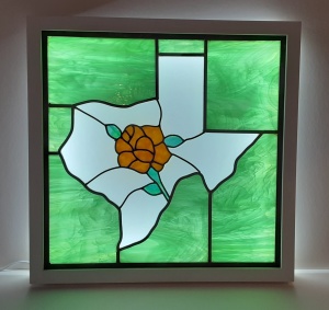  Backlit Stained glass with LED lighting.